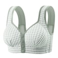thumbnail image 2 of LangJing Front Closure Wireless Bras for Women No Underwire, Women's Non-steel Lace Stitching Comfortable And Breathable Gathered Adjustable Bra Underwear Green,36, 2 of 3