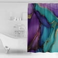 thumbnail image 2 of Abstract Art Purple Shower Curtain Set ，Waterproof Fabric Shower Curtains Blue Gold Marble Texture Shower Curtains for Bathroom,Bathroom Decor 72"x72", 2 of 6