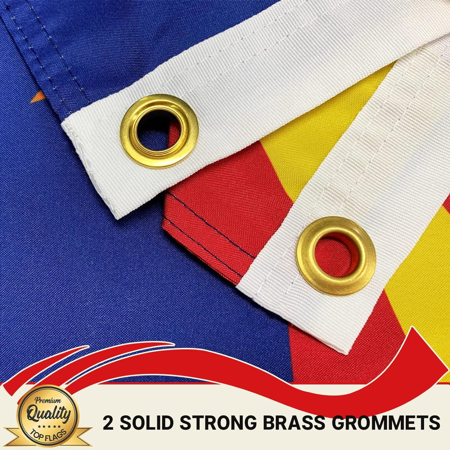 Arizona Flag 3x5 Double Sided and 3 Ply Arizona State Flags Heavy Duty for Outdoor with 2 Brass Grommets 4 Stitching Rows Heavy Duty Nylon , Vivid Color Fade-resistant,Sewn