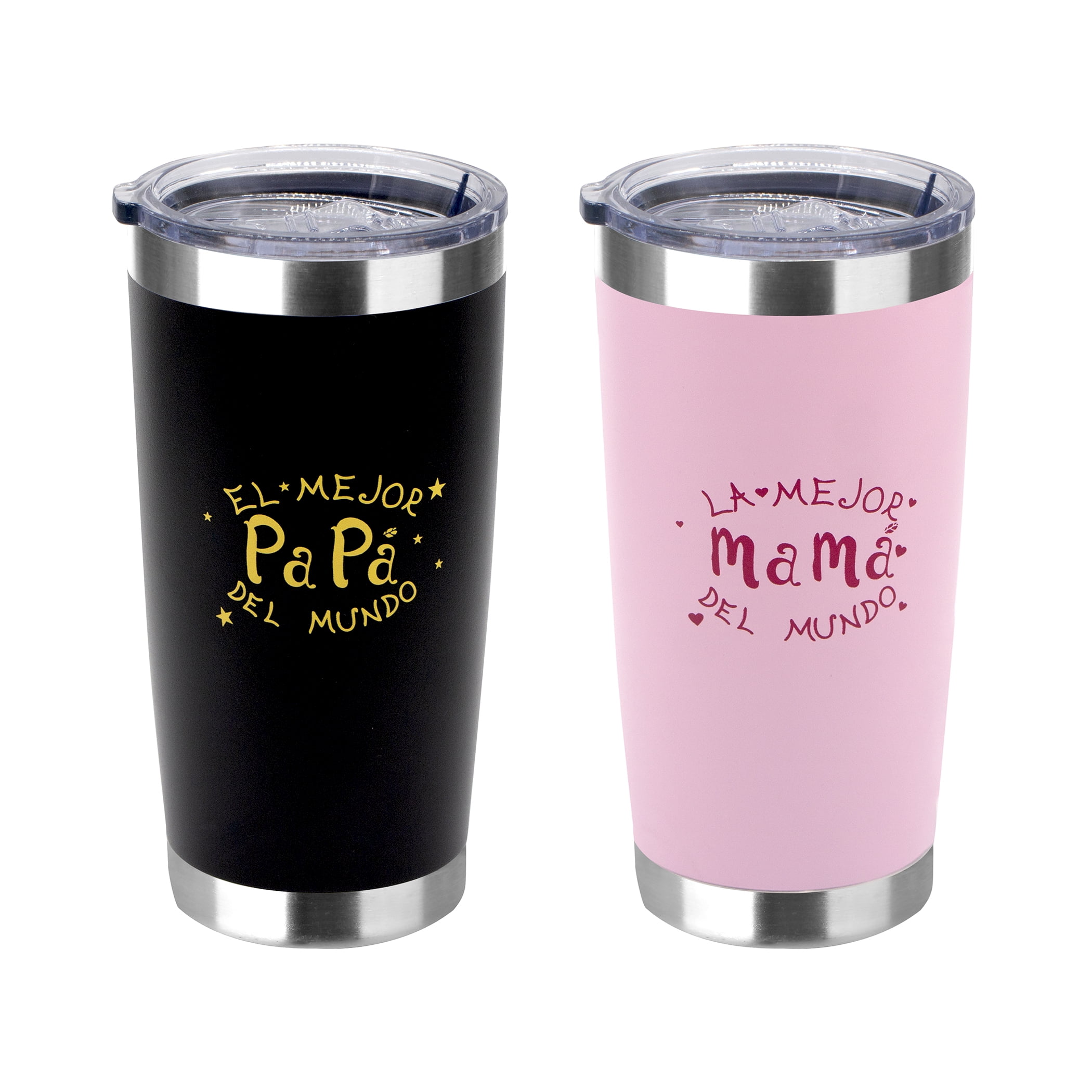 Ezprogear 32 oz Glitter Carnation Stainless Steel Beer Tumbler Double Wall  Water Cup with Handle and Lid