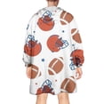 thumbnail image 2 of White Background Football Helmets Pattern Wearable Oversized Blanket,Wearable Blanket Hoodie for Adults,Cozy Hooded Blankets with Super Pockets,Super Warm Fuzzy Pullover for Women & Men, 2 of 6