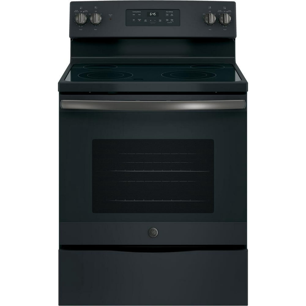GE Black Slate JB645FKDS 30"" Freestanding Electric Range with 4