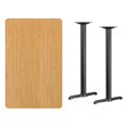 thumbnail image 1 of 30'' x 48'' Rectangular Natural Laminate Table Top with 5'' x 22'' Bar Height Table Bases - XU-NATTB-3048-T0522B-GG, 1 of 5
