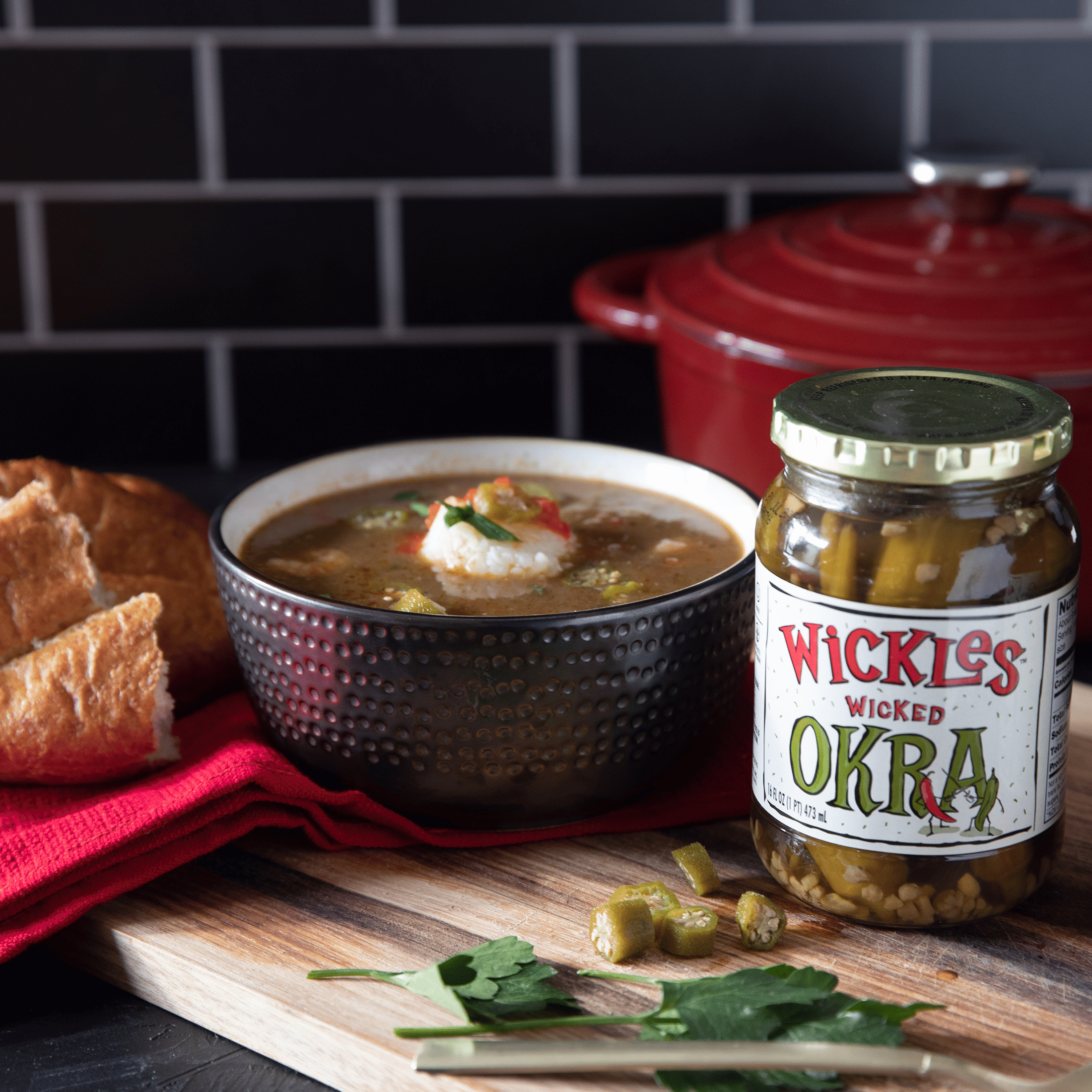 (6 pack) Wickles Wicked Pickled Okra, 16 fl oz Jar