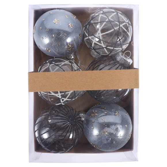 GOOHOCHY 6 Adornos Navideños Colgantes de Plástico Delicados, Bolas para Árbol de Navidad, Accesorios para Fotos