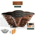 thumbnail image 3 of Papella Model Cloud Brown Wooden Coffee Table with Glass Rustic Table Mesa de centro Natural Walnut Color Center table, 3 of 5