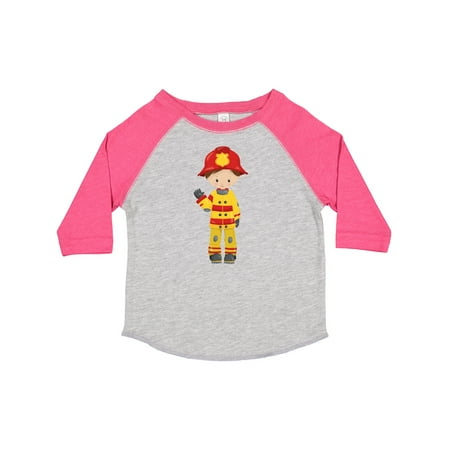 

Inktastic Fireman Firefighter Firefighting Brown Hair Gift Toddler Boy Girl T-Shirt