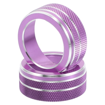 LOLIPPYY 2Pcs Purple Car Center Console Knob Covers Material Auto Interior Accessories