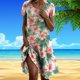 thumbnail image 1 of WILLBEST Vestido Lino Mujer Vestido Casual Con Estampado Floral Para Mujer Cuello Redondo Vacaciones Uso Diario Primavera Verano Básico Cómodo Elegante Atuendo Femenino, 1 of 3