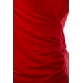 thumbnail image 4 of Women's V Neck Twist Knot Ruched Empire Waist Slimming Tunic Top Blouse RED M, 4 of 4