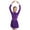 Purple, variant on Girls Mock Neck Figure Ice Skating Dress Roller Skating Skirted Leotard Competition Dancewear Purple 14