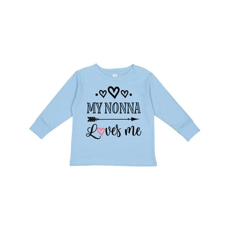 

Inktastic My Nonna Loves Me Girls Gift Toddler Toddler Girl Long Sleeve T-Shirt