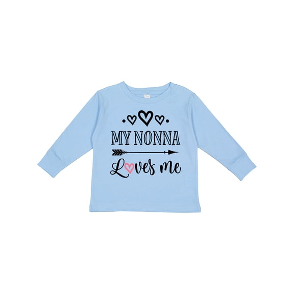 Inktastic My Nonna Loves Me Girls Girls Long Sleeve Toddler T-Shirt
