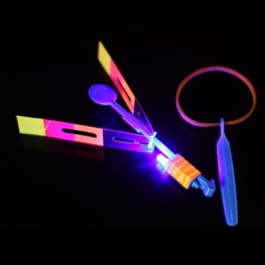 12Pcs Amazing LED Light Helicopter Flying Toy Elastic Slingshot Flying Copters Party Fun Gift For Kids Walmart