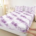 thumbnail image 3 of Homewish Purple Marble 4-Piece Full Size Sheets For Kids Teens Adults,Abstract Gradient Bed Sheets,Marbling Watercolor Lightweight Sheet Sets,Microfiber Bedroom Decor, 3 of 7