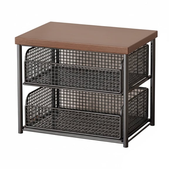 Desktop Organizer with Multiple Storage Drawers Heavy Duty Iron Countertop Rack