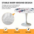 thumbnail image 2 of Elastic Fitted Round Tablecloth, Red Blue Diamond Waterproof Stretch Table Cover for 45"-54" Tables, Modern Geometric Middle Century White Washable Outdoor Tablecloths for Patio, Picnic, Camping, 2 of 9