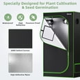 thumbnail image 3 of Costway 36''x20''x63'' Mylar Hydroponic Grow Tent w/Observation Window & Floor Tray Black, 3 of 9
