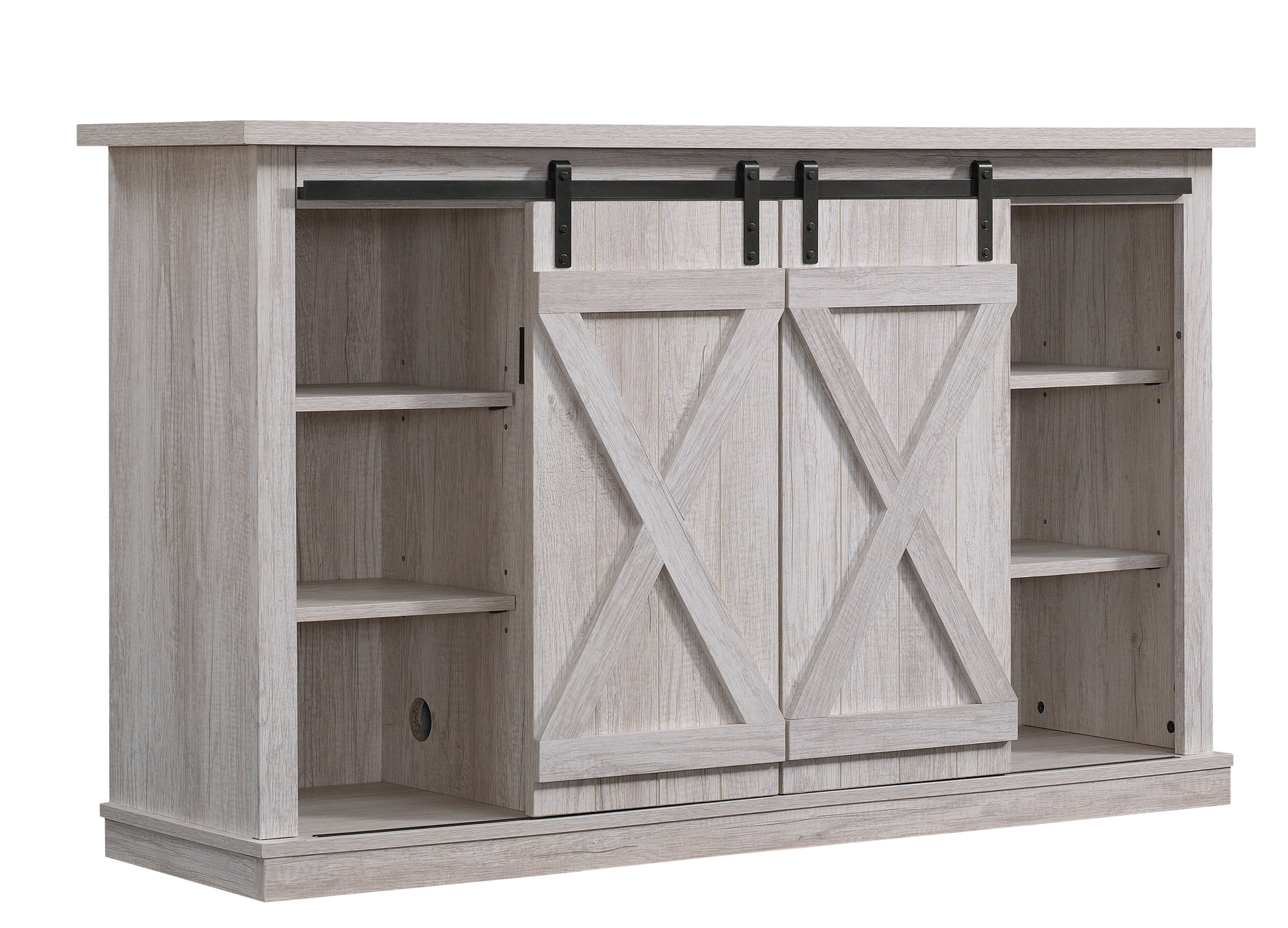 Twin Star Home Terryville Barn Door TV Stand for TVs up to 60", White Oak