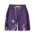 thumbnail image 5 of Womens Casual Shorts Comfy Elastic Waist Drawstring Pocket Shorts Pants Purple L, 5 of 5