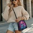 thumbnail image 4 of Kuiaobaty Wolf Planet Galaxy Print Crossbody Bag for Women, Medium Size Vegan Leather Shoulder Handbag Crossbody, Casual Sturdy Sling Purse with Adjustable Strap for Travel, 4 of 7