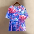 thumbnail image 4 of Women's 250th Anniversary USA Shirt Mid Sleeve Independence Day Top 4th of July Shirts America 250 Merchandise Loose Star Print Tee, 4 of 5