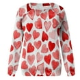thumbnail image 4 of Valentine's Day Shirt for Women Love Heart Print Long Sleeve Tops Casual Loose Crewneck Sweatshirt Graphic Gift Blouses, 4 of 5