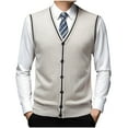 thumbnail image 1 of Funicet Cardigan for Men,Mens Casual Solid Color Sleeveless Wool Knitted Cardigan, 1 of 4