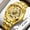 Hollow Style - Full Gold Men's Edition, variant on Men's Watch Quartz Watch Automatic Movement Skeleton Watch Dominant Single Calendar Luminous Waterproof Watch Men's Wristwatch Fashion Business