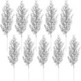 thumbnail image 2 of Artificial Pine Branches Christmas Greenery 2025, Faux Evergreen Needle Stems in Silver, Realistic Plant Sprays for Home Vase Arrangements Holiday Decor Silver, 2 of 8