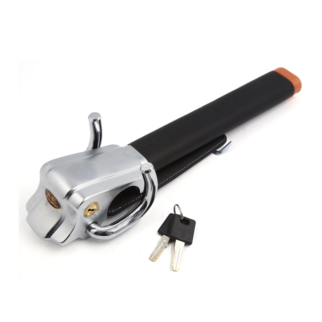 Black Silver Tone Anti Theft Car Vehicle Rotary Security Steering Wheel