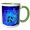 Green/White, variant on 3drose, on the Fourth Day of Christmas Four Calling Birds Snowlflake Blue, 11oz Magic Transforming Mug