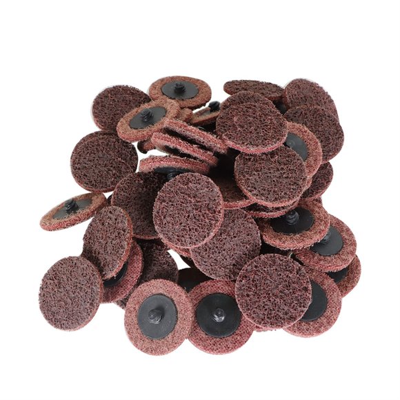 findmall 50 Pcs Disques de Préparation et de Conditionnement de Surface 2 Pouces Bordeaux à Changement Rapide, Grain Moyen pour Nettoyage, Finition et Ébavurage sur Tous les Métaux
