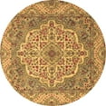 thumbnail image 1 of Ahgly Company Indoor Round Medallion Brown Traditional Area Rugs, 4' Round, 1 of 4