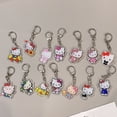 thumbnail image 2 of Lovely Cartoon Cat Acrylic Keychain Anime Figures Keychain Backpack Pendant Keyring Double-sided Kids Toys Accessories Gift, 2 of 5