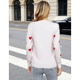 thumbnail image 5 of Heart Sweater for Women Valentine's Day Cute Heart Printed Lightweight Sweaters Casual Creneck Pullover Shermie, 5 of 10