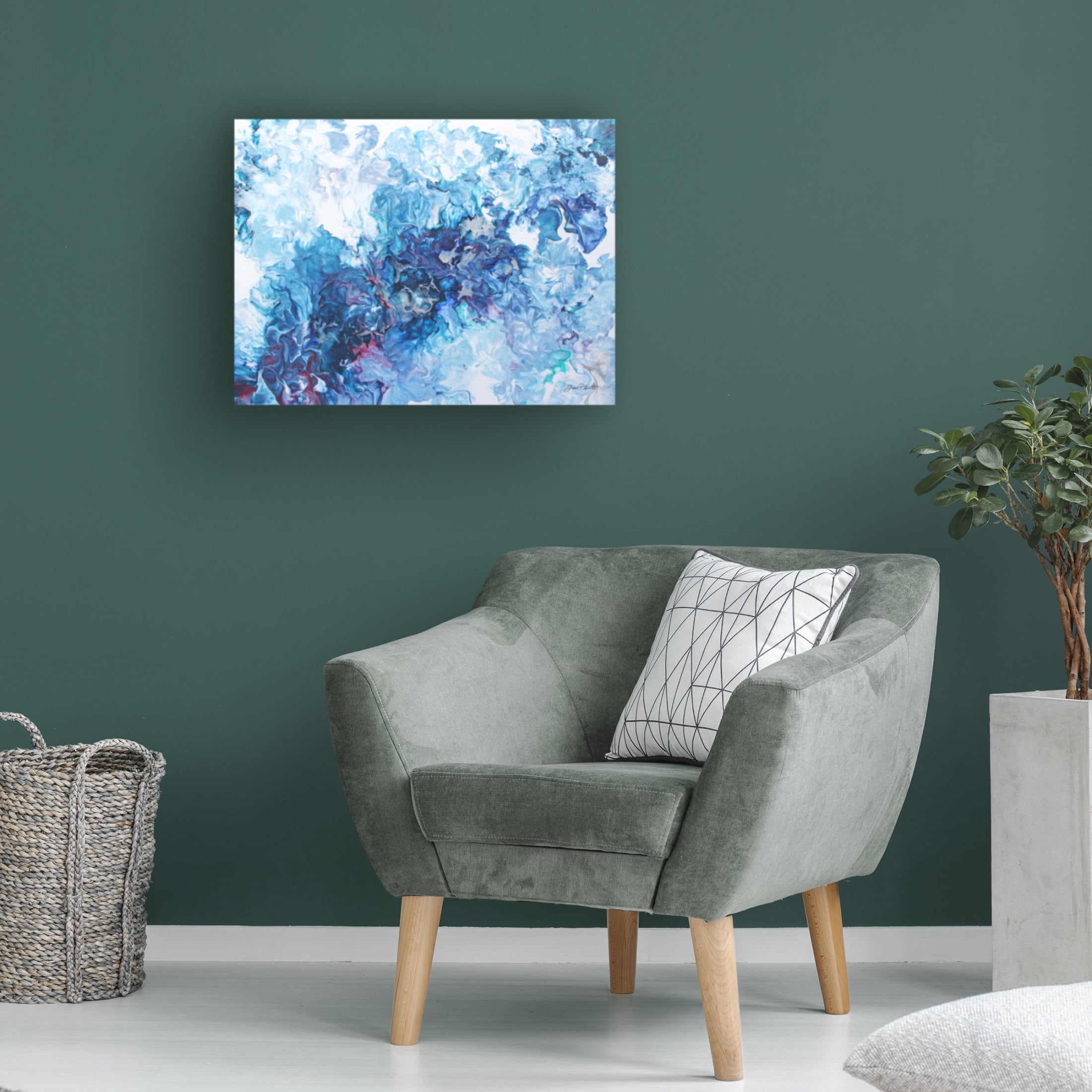 Canvas Wall Art - Jean Plout 'Abstract Pouring F' Wall Art for Living Room, Bedroom, or Office Décor by Trademark Fine Art - 47 x 35 Inches
