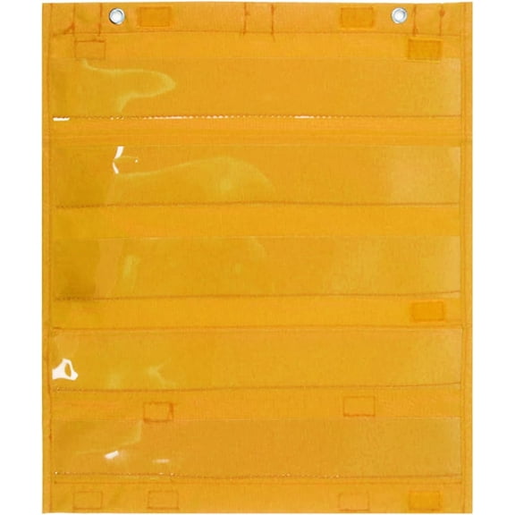 Namzi Classroom Pocket Charts Magnetic Pocket Chart 5-Layer Wall Hanging Chart for Refrigerator Whiteboard Schedule Planner Classroom Pocket Chart Classroom (Yellow)