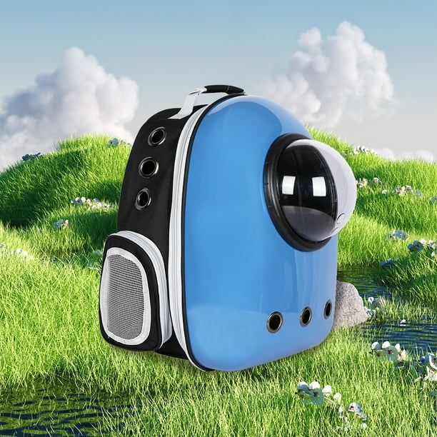 Carrier Pet Backpack Transpirable Pet Dog Outing Bag Space Pet Backpack (Azul)