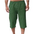 thumbnail image 2 of Pantalones de Lino Casual Suelto Cortado, Color Sólido Cordón Mezcla de Algodón para el Uso Diario, 2 of 8