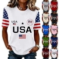 thumbnail image 6 of Women USA 250th Anniversary Shirt Patriotic Independence Day Shirt Women Casual Crew Neck Short Sleeve Top, 6 of 6