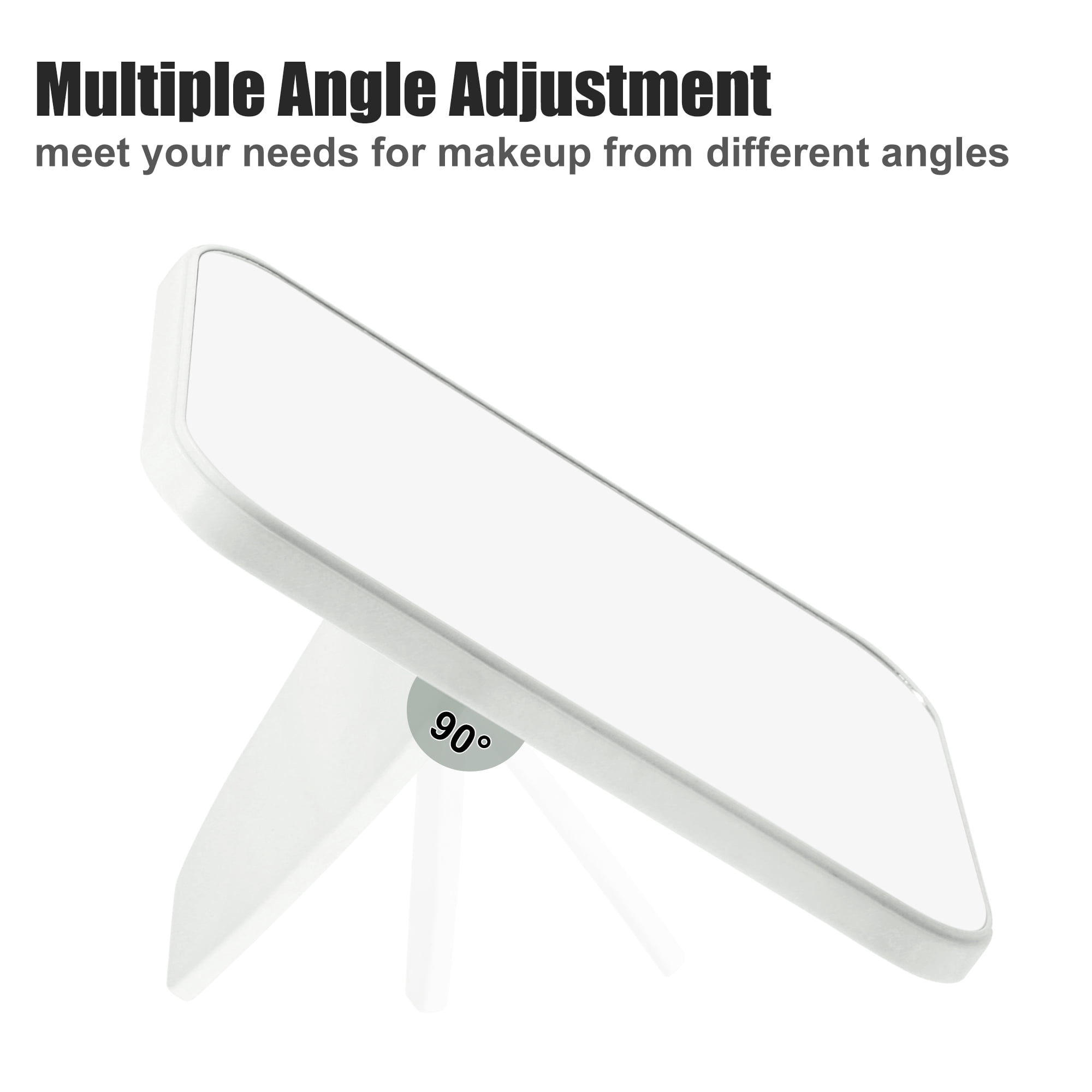 Unique Bargains Desktop Foldable Makeup Mirror Girls Women 8x6in Travel White