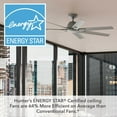 thumbnail image 5 of Hunter 60 inch Outdoor or Indoor Ceiling Fan without Light - Ceiling Fan with Wall Control, For Patio, Garage, or Porch, Quiet, Standard Mount, 7 Blades - Downtown 51589, Matte Silver, 5 of 17