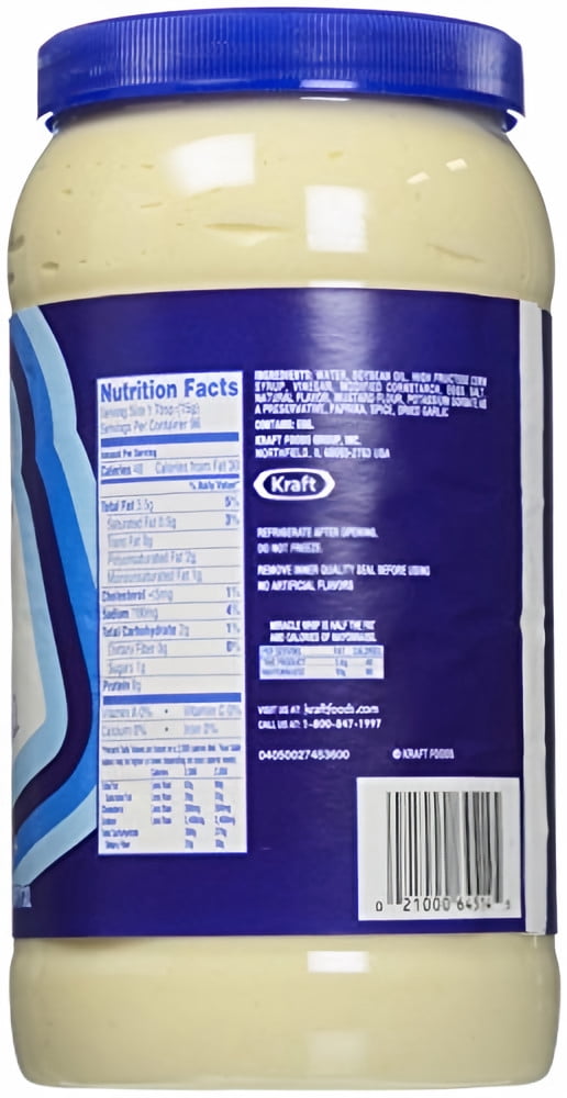 Kraft Miracle Whip Mayo-like Dressing Value Size Jar 48 fl oz (Pack of 6)