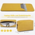 thumbnail image 2 of Funda para Laptop HYZUO 15" de Cuero Sintético de Gamuza Amarillo Oliva, 2 of 7