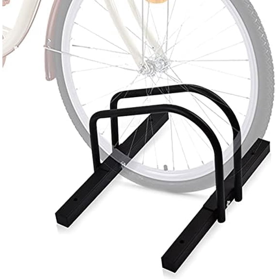 Bike Floor Stand, Steel Bike Parking Rack for 1 Bike, 22-28" Wheels, Max. Tire Width 2.1", Black