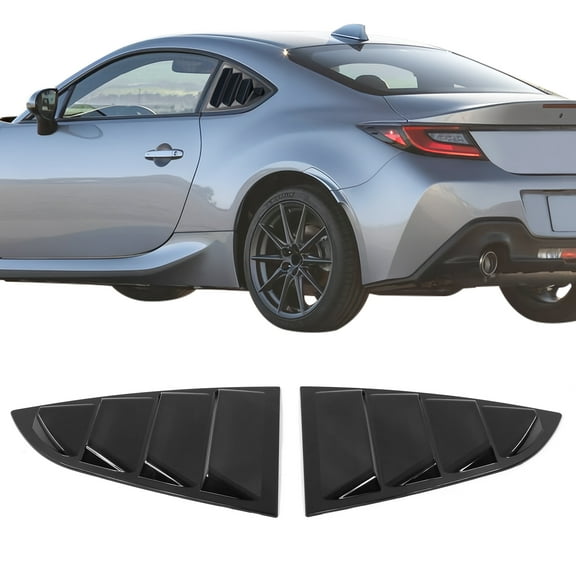 Ikon Motorsports Side Window Louver Scoop Sun Shade Cover Compatible With 2022-2025 Subaru BRZ & Toyota GR86 Coupe IKON Style PC Polycarbonate Pair 2PCS