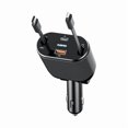 thumbnail image 1 of ccwmincc Retractable Car Charger 4 in 1 62W Fast Charging Adapter Type-C with USB C iOS Cable for iPhone iPad Galaxy Pixel Android, Road Travel Essential Chargers Accessories, 1 of 1