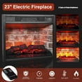 thumbnail image 4 of BOSHIRO 44" LED Electric Fireplace with Mantel, White Entertainment Center with 23" Red Brick Insert for Living Room or Bedroom, 4 of 8