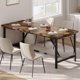 thumbnail image 3 of Mesa industrial para comedor 6-8 personas, 70.87"L x 29.53"W x 29.53"H, marrón rústico, 3 of 7